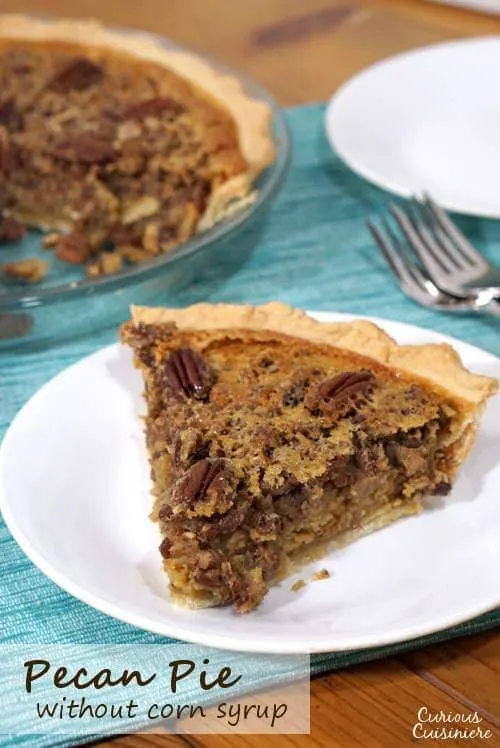 Sweet, sticky, and nutty, this recipe for Southern Pecan Pie Without Corn Syrup is just the way the dessert should be.