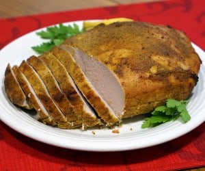 Add some spice to your holiday turkey with this recipe for a bright and flavorful Tandoori Turkey Breast. | www.curiouscuisiniere.com
