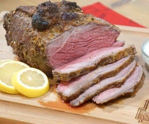 A bright and savory marinade infuses this sirloin tip roast with robust Greek flavors, creating a unique recipe, perfect for a holiday roast or any special occasion. | www.curiouscuisiniere.com