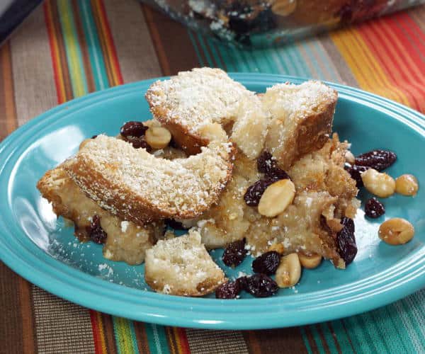 Capirotada is a Mexican Bread Pudding full of cinnamon, fruit, and nuts that is eaten during the religious season of Lent. | www.CuriousCuisiniere.com