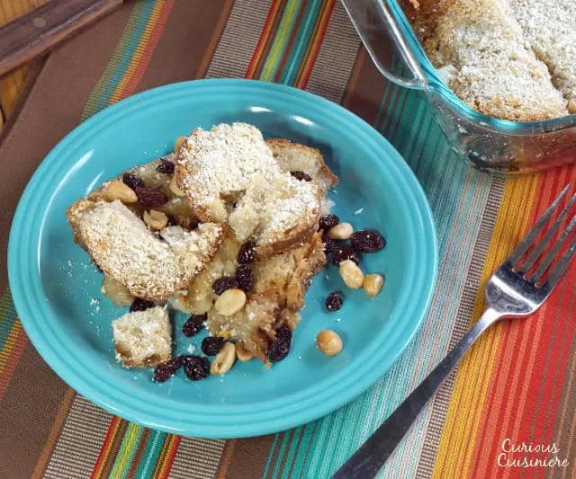 Capirotada is a Mexican Bread Pudding full of cinnamon, fruit, and nuts that is eaten during the religious season of Lent. | www.CuriousCuisiniere.com