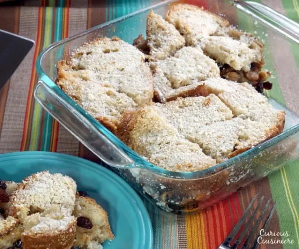 Capirotada is a Mexican Bread Pudding full of cinnamon, fruit, and nuts that is eaten during the religious season of Lent. | www.CuriousCuisiniere.com