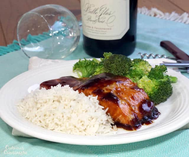 This easy Teriyaki Salmon recipe uses ingredients in your pantry to create an elegant dinner that is quick enough for a weeknight. | www.CuriousCuisiniere.com