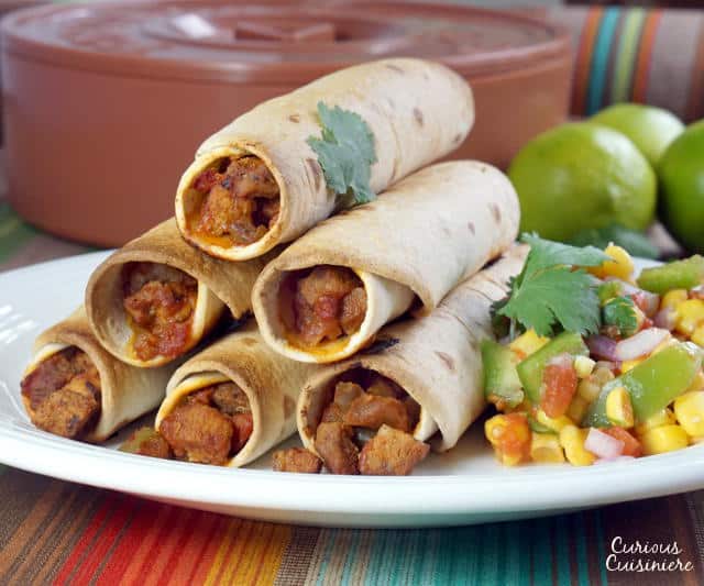 Baked Pork Flautas • Curious Cuisiniere