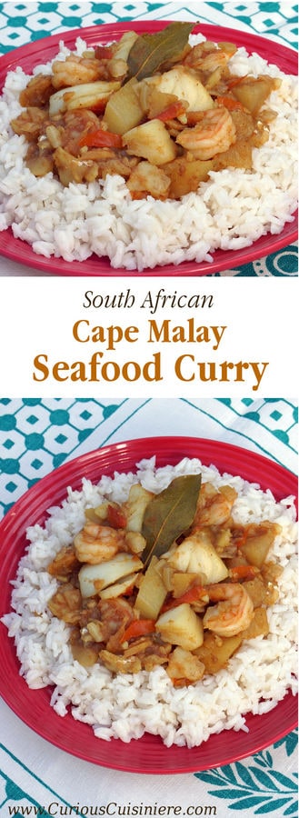 This Seafood Curry is bursting with robust Cape Malay flavors that will transport you to South Africa with every bite. | www.CuriousCuisiniere.com