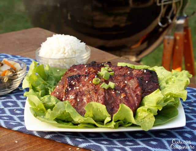 Galbi, Korean BBQ Short Ribs, takes grilled short ribs to a whole new level with a unique cut and a sweet and salty marinade. | www.CuriousCuisiniere.com
