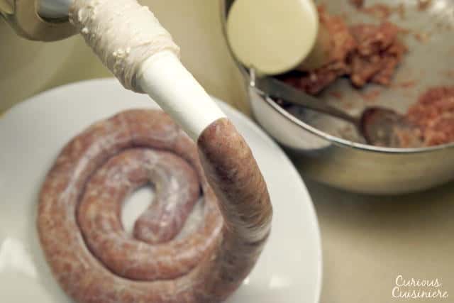 Don't let homemade sausage intimidate you. If you've ever wanted to make your own German Bratwurst, this easy Homemade Bratwurst recipe is for you! | www.CuriousCuisiniere.com