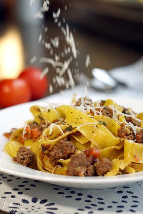 Authentic Bolognese Sauce is a hearty and flavorful meat sauce that is the perfect recipe for Italian comfort food! | www.CuriousCuisiniere.com