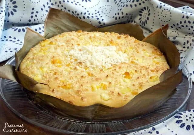 Bibingka is a sweet coconut milk cake that is naturally gluten free! This fluffy Filipino cake uses rice flour to give it a unique texture and delicious flavor! | www.CuriousCuisiniere.com