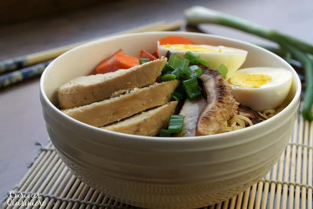 Nutritious, delicious, homemade Ramen soup is made SUPER EASY in your slow cooker! You don't want to miss this easy and versatile weeknight dinner recipe! | www.CuriousCuisiniere.com