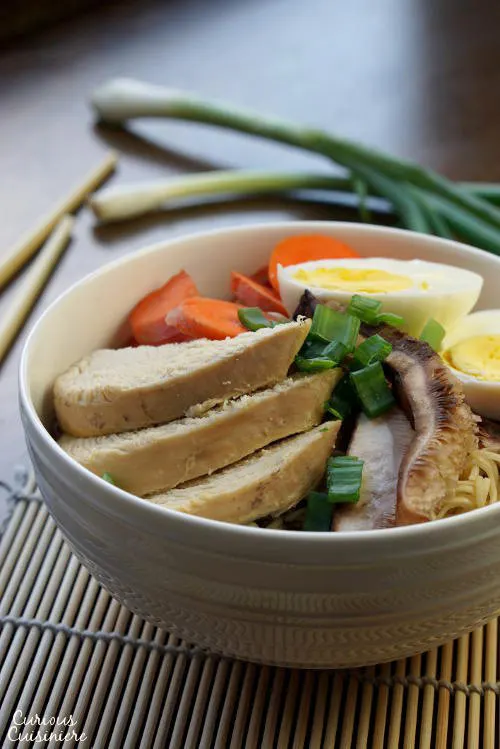 Nutritious, delicious, homemade Ramen soup is made SUPER EASY in your slow cooker! You don't want to miss this easy and versatile weeknight dinner recipe! | www.CuriousCuisiniere.com