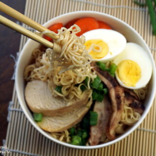 Nutritious, delicious, homemade Ramen soup is made SUPER EASY in your slow cooker! You don't want to miss this easy and versatile weeknight dinner recipe! | www.CuriousCuisiniere.com