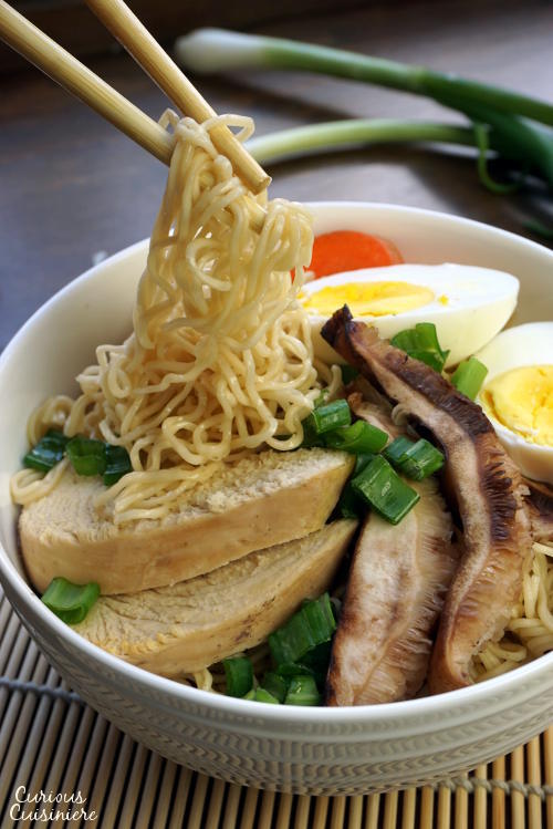 Nutritious, delicious, homemade Ramen soup is made SUPER EASY in your slow cooker! You don't want to miss this easy and versatile weeknight dinner recipe! | www.CuriousCuisiniere.com