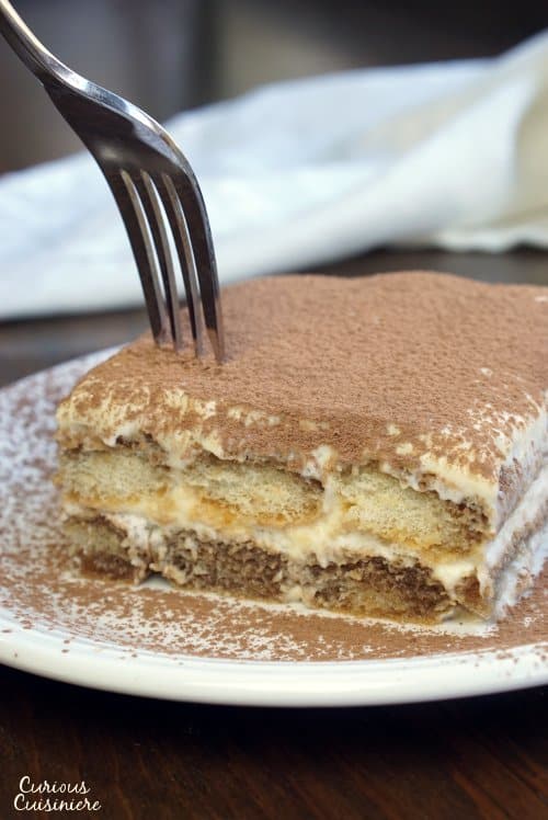 There are many ways to make Italian Tiramisu, but our authentic Tiramisu recipe might surprise you with its light texture and how simple it is to make! | www.CuriousCuisiniere.com
