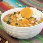 Vegetarian African Peanut Soup with Sweet Potatoes