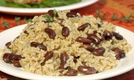 Jamaican Rice And Peas Coconut Rice And Beans Curious Cuisiniere