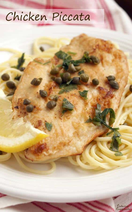 Lemon Chicken Piccata is an easy and flavorful dish that is the perfect recipe for a quick weeknight dinner. | www.CuriousCuisiniere.com