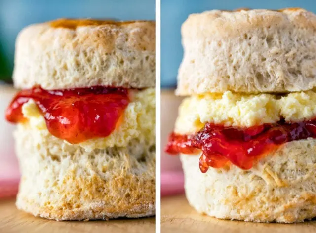 Scones with clotted cream and jam