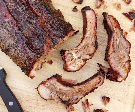 Cook up some Kansas City Style Ribs with this easy recipe for charcoal grill smoked baby back ribs! | www.CuriousCuisiniere.com