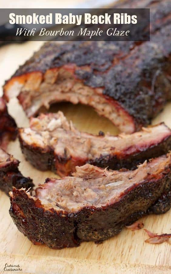 Cook up some Kansas City Style Ribs with this easy recipe for charcoal grill smoked baby back ribs! | www.CuriousCuisiniere.com 