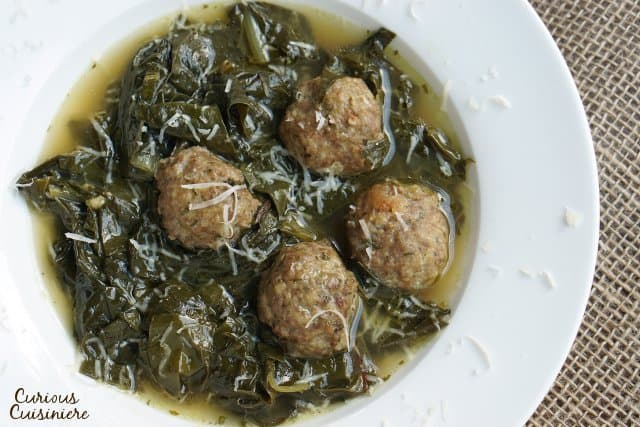 The perfect marriage of hearty meat and healthy greens, our easy Italian wedding soup recipe is quick and tasty, perfect for a chilly day. | www.CuriousCuisiniere.com