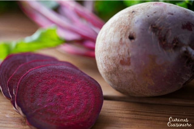Beets sliced and ready to make Polish Borscht soup. | www.CuriousCuisiniere.com