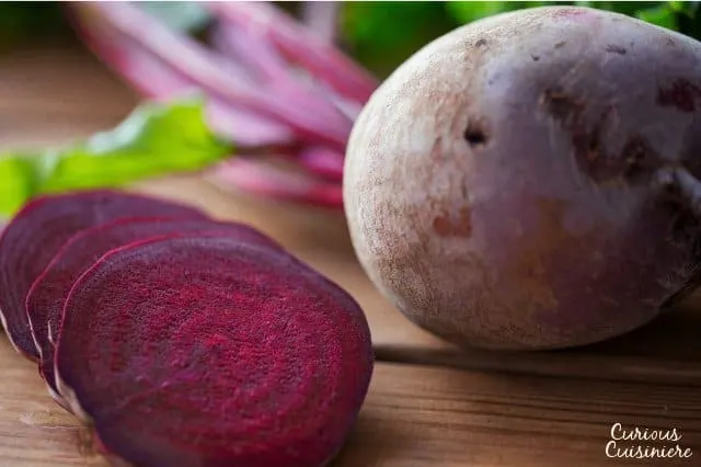 Beets sliced and ready to make Polish Borscht soup. | www.CuriousCuisiniere.com