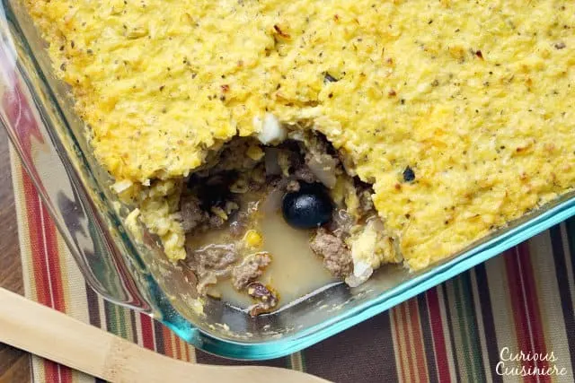 Pastel de Choclo is a comforting recipe for a Chilean beef and corn casserole. With a wonderful combination of flavors and classic South American ingredients, it is the perfect dinner dish for fall and beyond. &nbsp; | www.CuriousCuisiniere.com