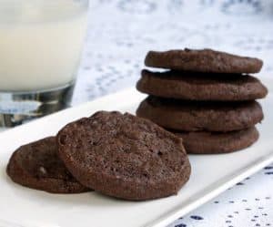 Crispy on the outside, chewy on the inside, French Chocolate Sable Cookies are the ultimate chocolate cookie! | www.CuriousCuisiniere.com