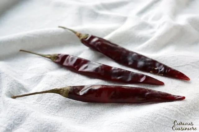 Pulla chilies are long and thin, like guajillos, but smaller and spicier. | www.CuriousCuisiniere.com