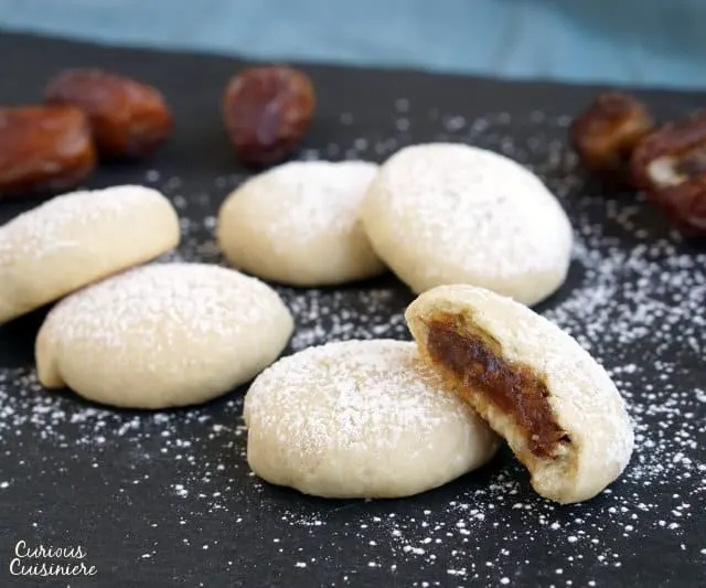 Maamoul Cookies are melt in your mouth, date filled cookies that are low in sugar but robust in flavor. | www.CuriousCuisiniere.com 