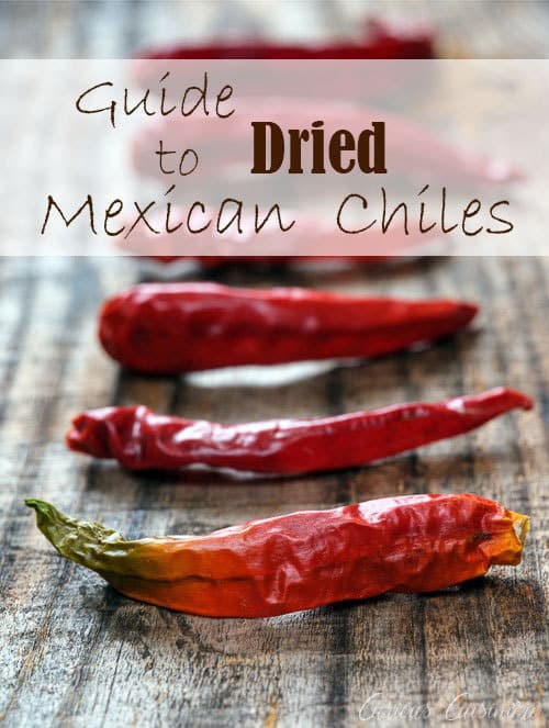 From chipotles to ancho, guajillos to cayenne, and so many more, here's what you need to know about some of the more commonly found dried Mexican chiles and how to use them!   | www.CuriousCuisiniere.com #chilepepper #driedchiles #mexicancooking 