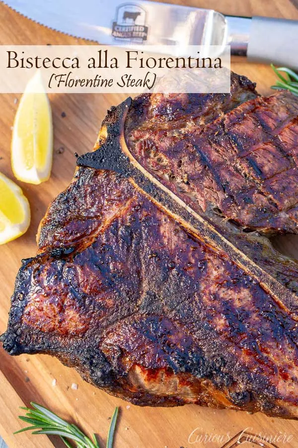 Bistecca alla Fiorentina is an impressive dish of Porterhouse steak done Florentine style. This Florentine steak is a simple recipe, perfect for a summer dinner party. #grilling #porterhouse #italianfood | www.CuriousCuisiniere.com 