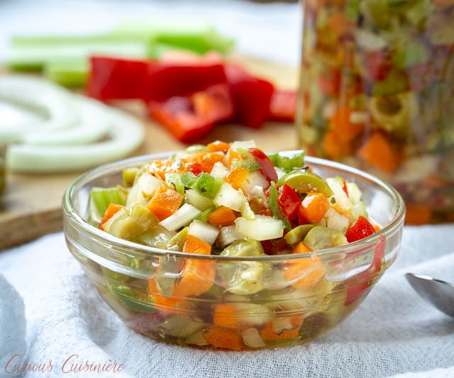 Chicago Style Hot Giardiniera Relish • Curious Cuisiniere