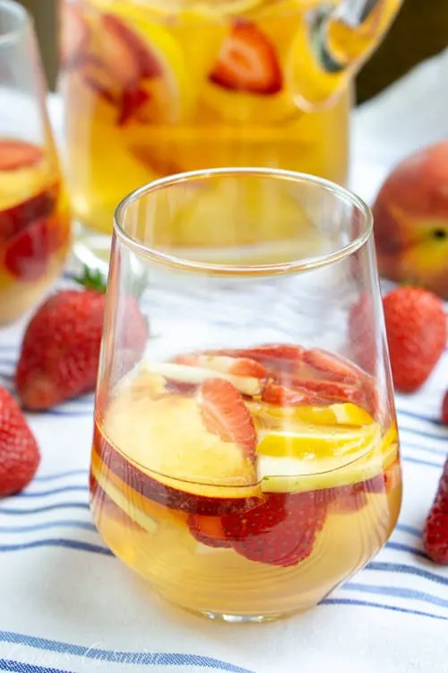 Strawberry Peach Sangria With Rosé