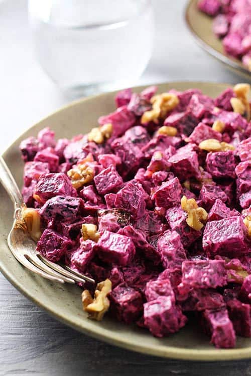 Russian Beet Salad with Prunes and Walnuts • Curious Cuisiniere