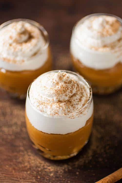 Suspiro de Limeña is a Peruvian dessert that originated in the city of Lima. Creamy, caramel like pudding (dulce de leche) is topped with a Port flavored meringue and sprinkled with a touch of cinnamon. | www.CuriousCuisiniere.com 
