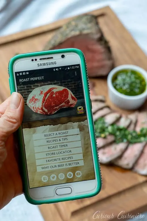 Roast Perfect app and a top round roast.