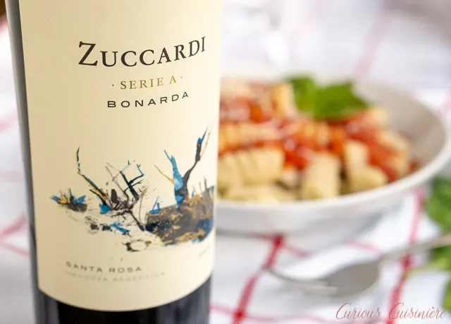 Zuccardi Serie A Bondara wine paired with Argentinian Noqui con Tuco Gnocchi with Tomato Sauce | www.CuriousCuisiniere.com 