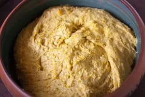 Dough for picarones, Chilean style pumpkin donuts. | www.CuriousCuisiniere.com