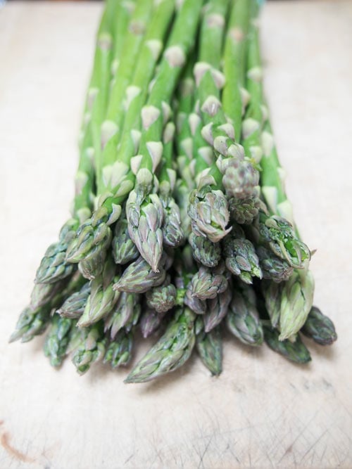 Fresh asparagus tops