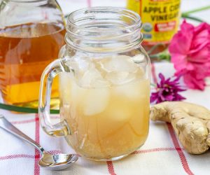 Carribean Switchel - Honey Ginger Drink - in a handled glass mug