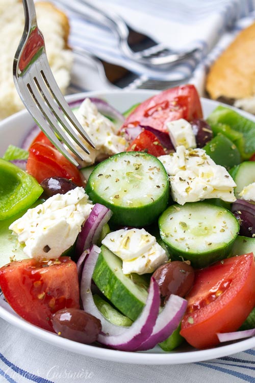 Horiatiki (Traditional Greek Salad) • Curious Cuisiniere