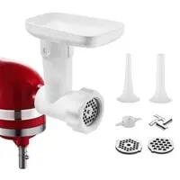 Food Grinder Attachment for Kitchenaid Stand Mixers, as Meat Mincer Accessory including Sausage Stuffer Tubes
