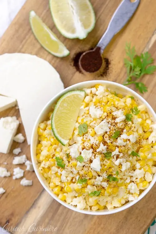 Esquites Mexican Street Corn Salad with queso fresco