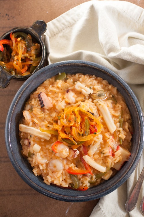 Guacho de Mariscos (Panamanian Seafood Stew) with sofrito