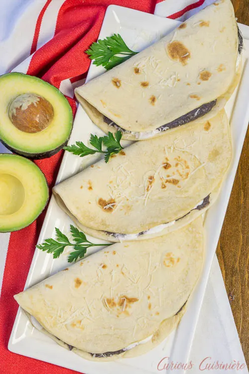 Honduran Baleadas Bean Tortillas with homemade flour tortillas