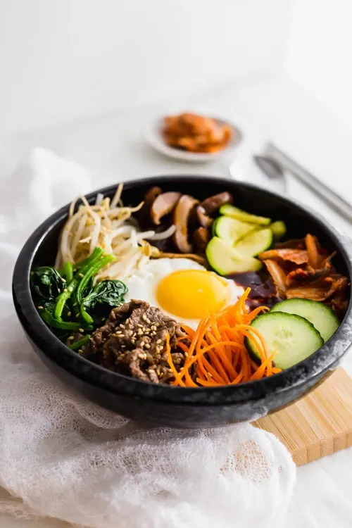 Korean Beef Bibimbap - Mixed Rice Bowl with Beef