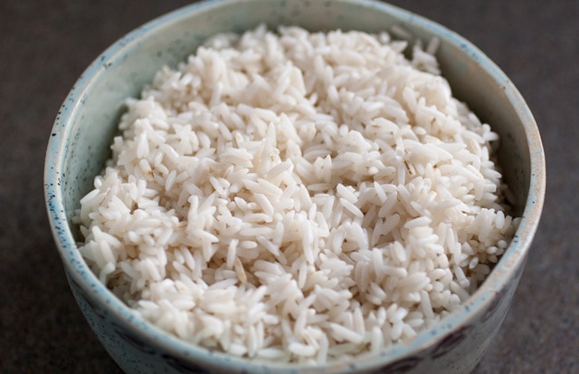 Soaked rice for Guatemalan Atolillo Hot Rice Atole Drink
