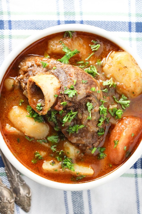 Khashlama (Armenian Lamb Stew) with bone in lamb